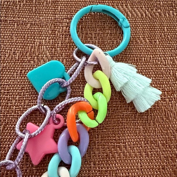 Backpack Charms Colorful Chain Keychain with Tassels - Picture 3 of 4